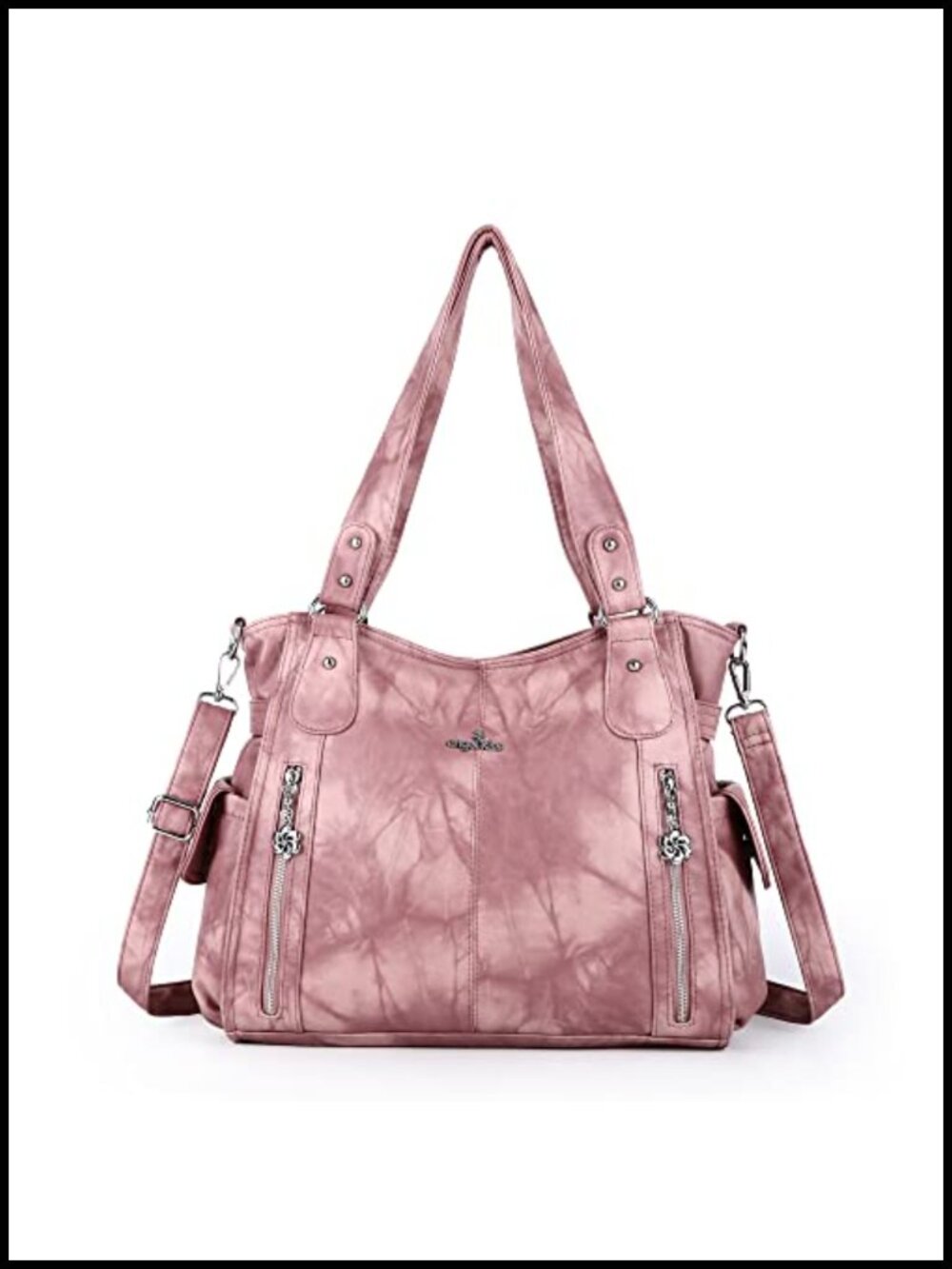 Womens Vegan Leather Hobo Handbag Top Handle Shoulder Purse Travel
